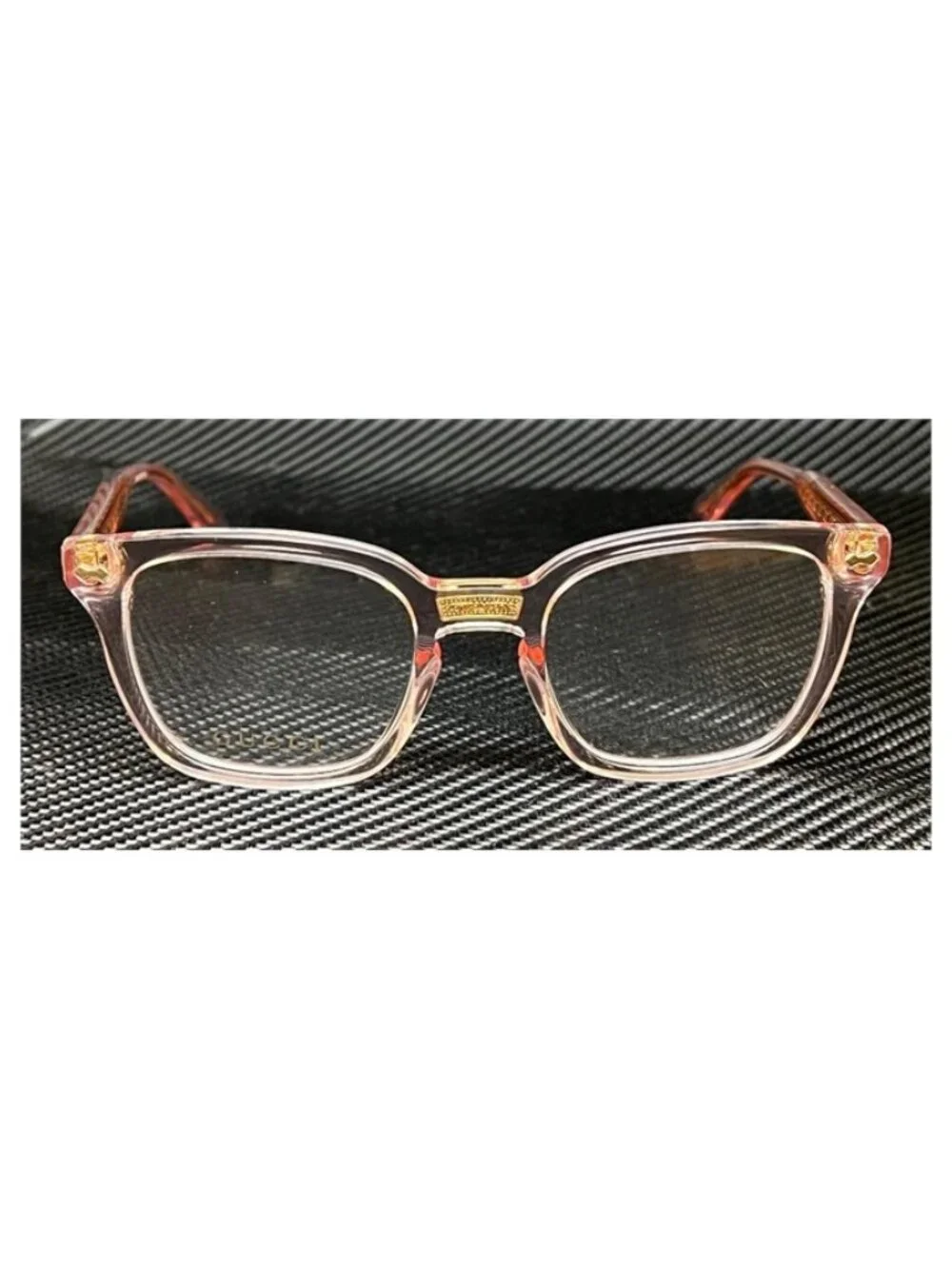 New Gucci Men Pink Transparent Eyeglasses 50-21-145